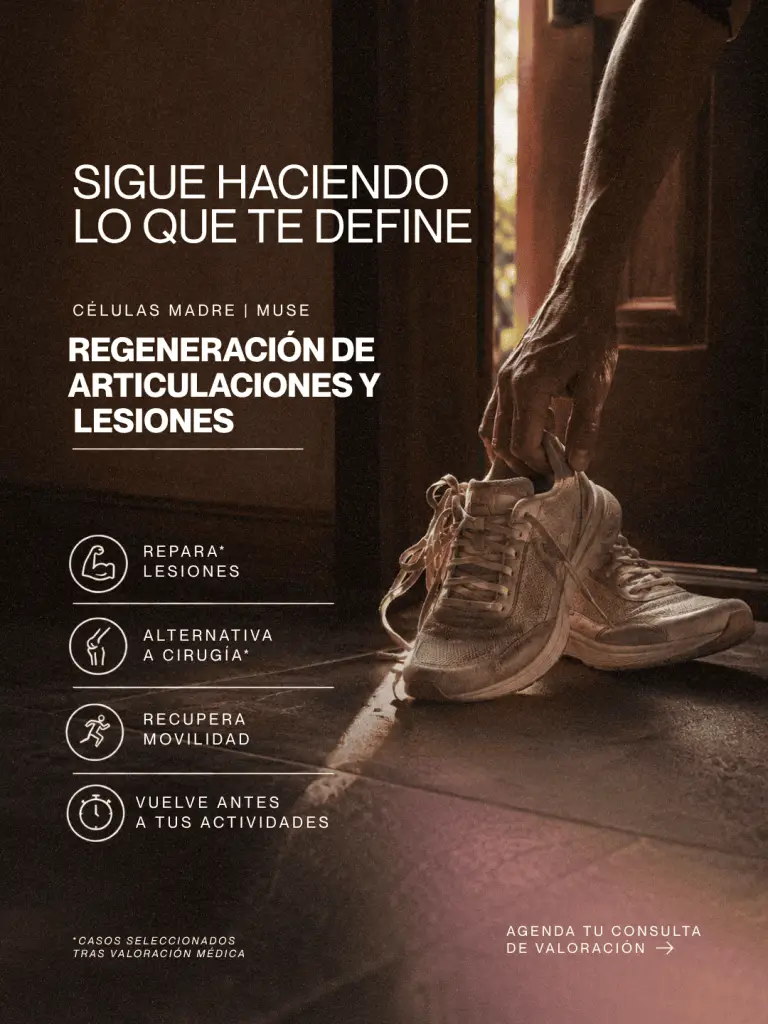 Persona atándose las zapatillas en la imagen de células MUSE
